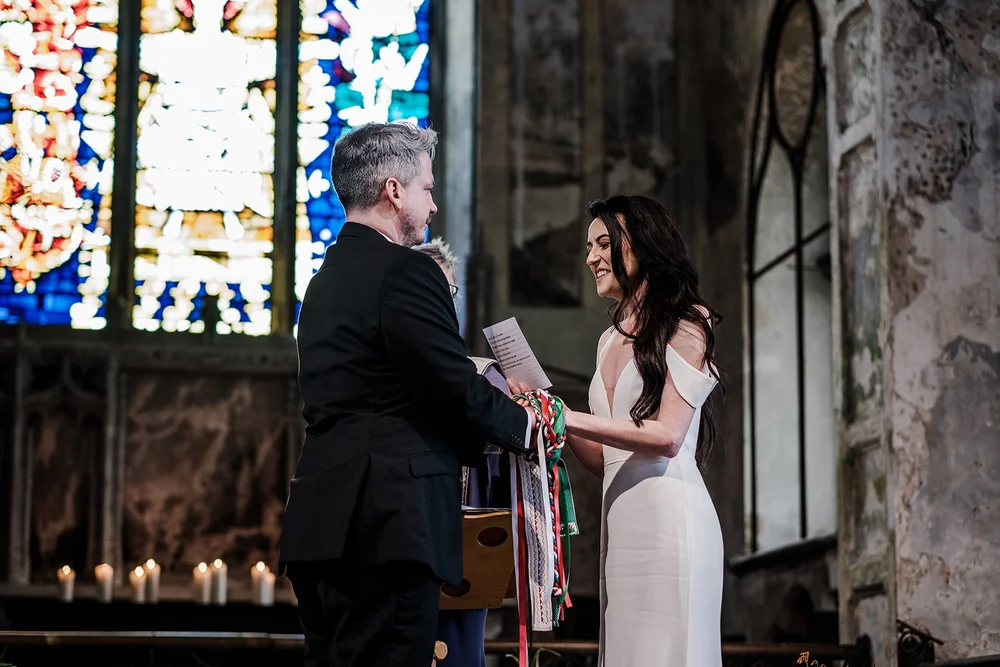Alice and Kyle&rsquo;s ceremony in the main hall at The Mount Without, Bristol - 3