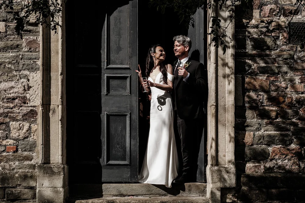Alice and Kyle&rsquo;s ceremony in the main hall at The Mount Without, Bristol - 6