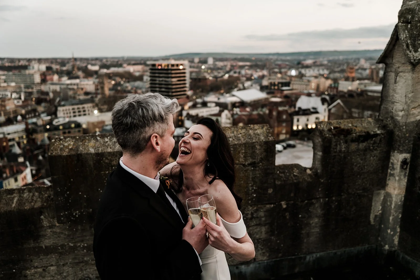 Alice and Kyle on their wedding day at The Mount Without in Bristol
