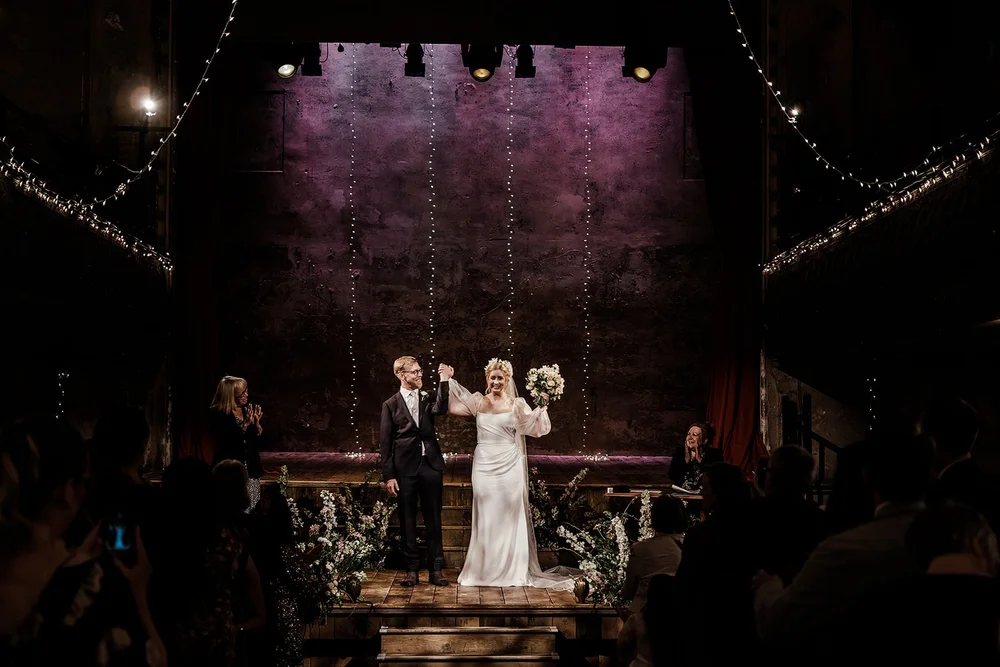 The barrel-vaulted hall and stage at Wilton&rsquo;s Music Hall during the ceremony