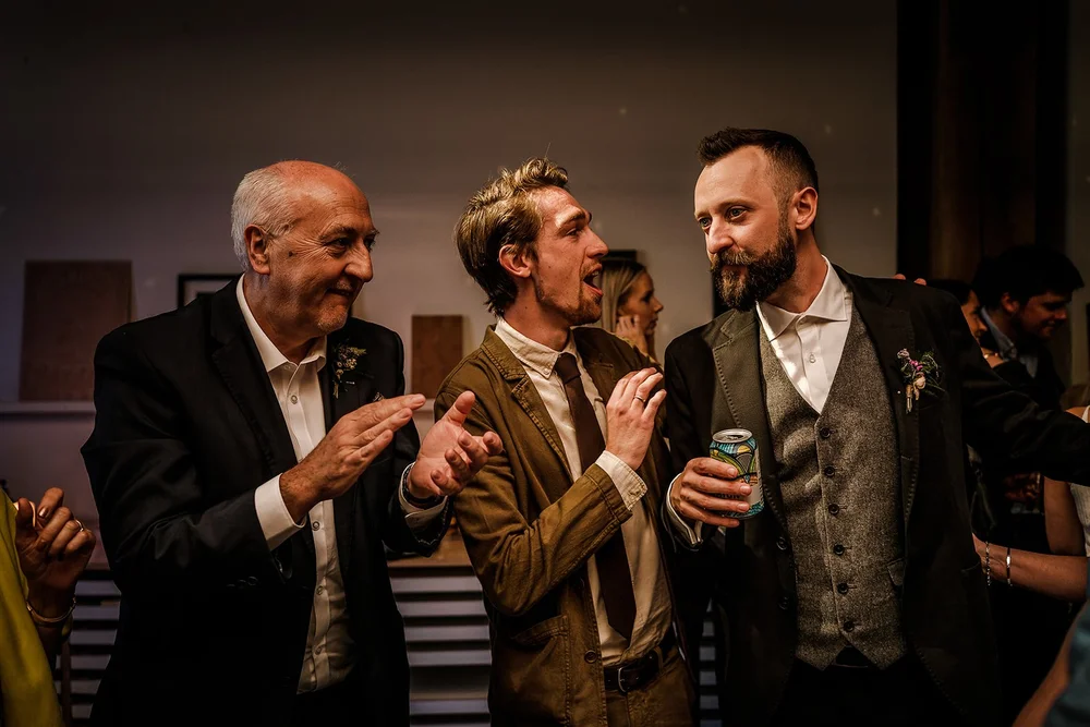 Guests celebrating together at the end of the evening