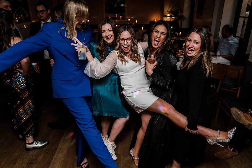 Dancing at The Italian Greyhound after a Marylebone Town Hall wedding - 7