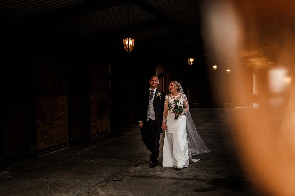 Lauren walking into the reception at Willow Marsh Farm
