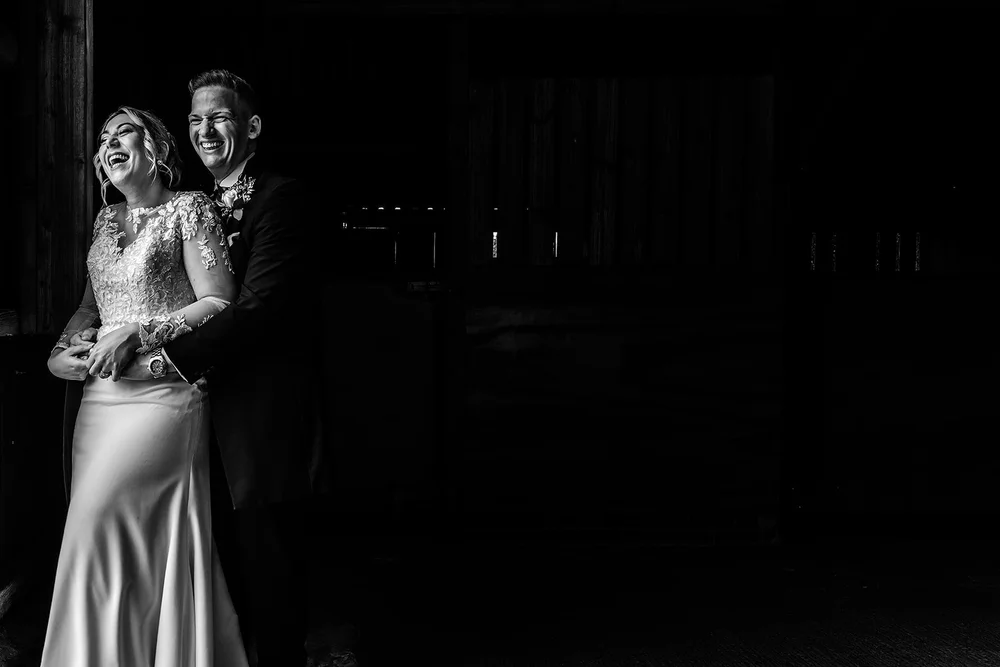 Lauren and Tom together in the evening at Willow Marsh Farm