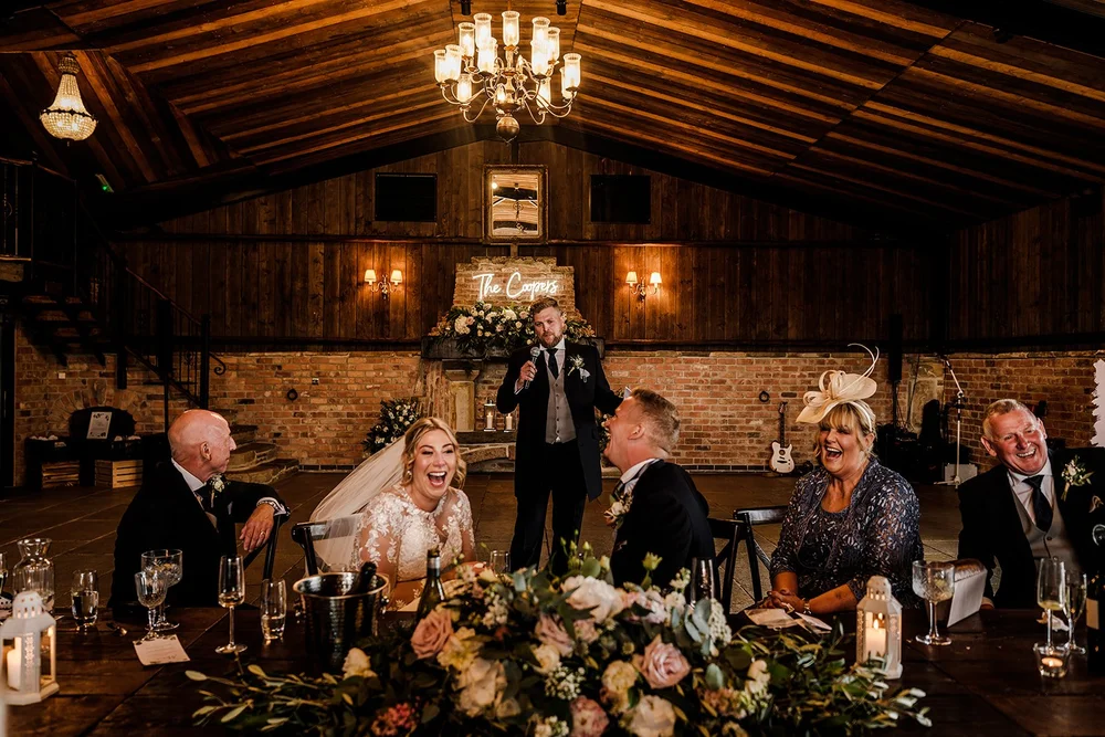 The top table during the speeches at Willow Marsh Farm
