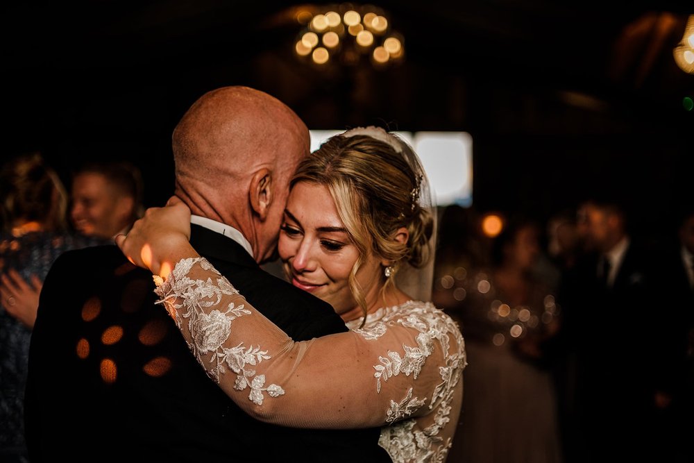 Lauren and Tom&rsquo;s first dance in the barn at Willow Marsh Farm