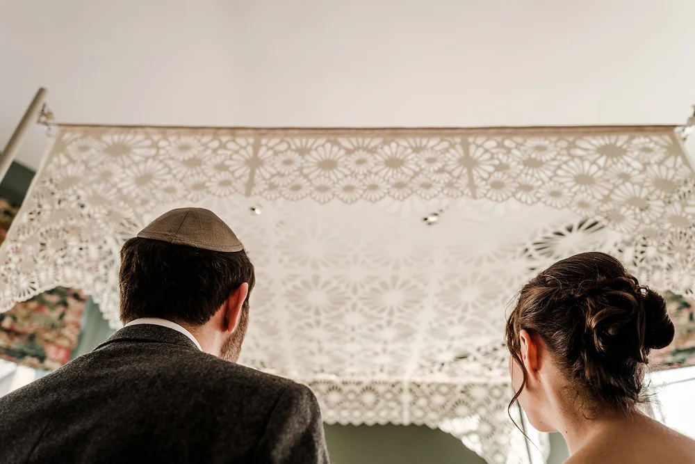 Michelle and Robin&rsquo;s Jewish wedding ceremony under the chuppah at The Phene, Chelsea - 4