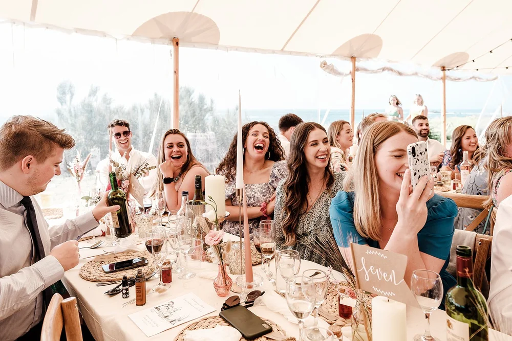 Marquee wedding reception beside the sea in Guernsey - 1