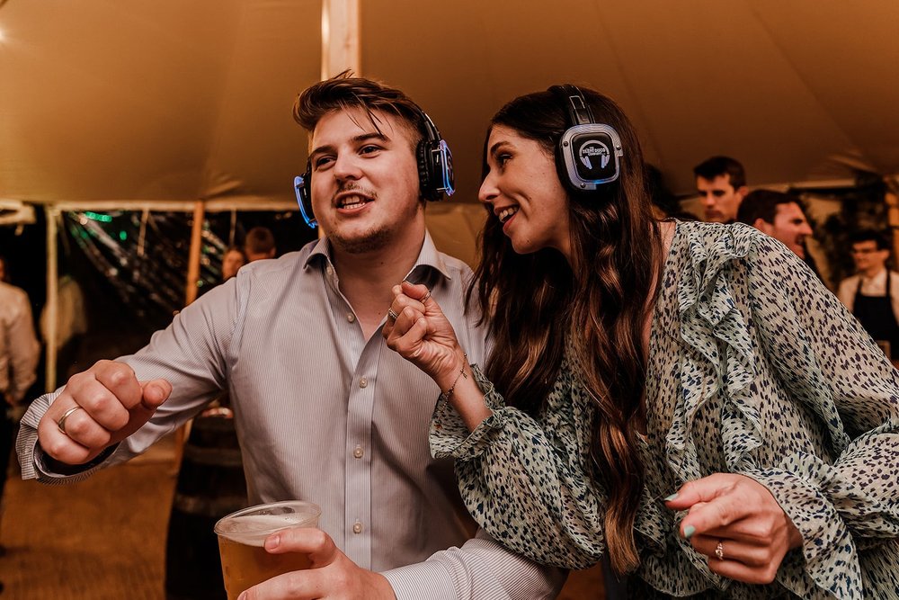 Sunset couple portraits and silent disco at a Guernsey wedding - 4