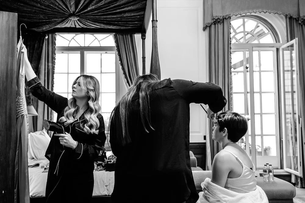 Jay getting ready before her wedding at The Ned Hotel, City of London - 3
