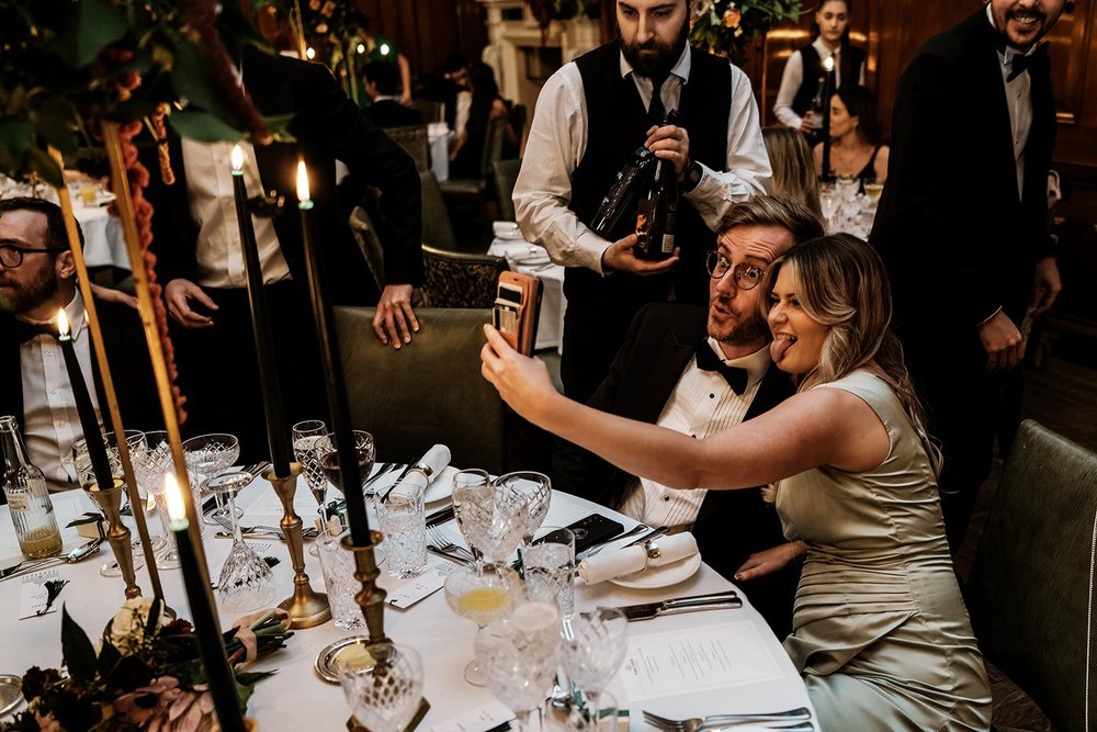 The wedding breakfast and speeches in the Tapestry Room at The Ned - 5