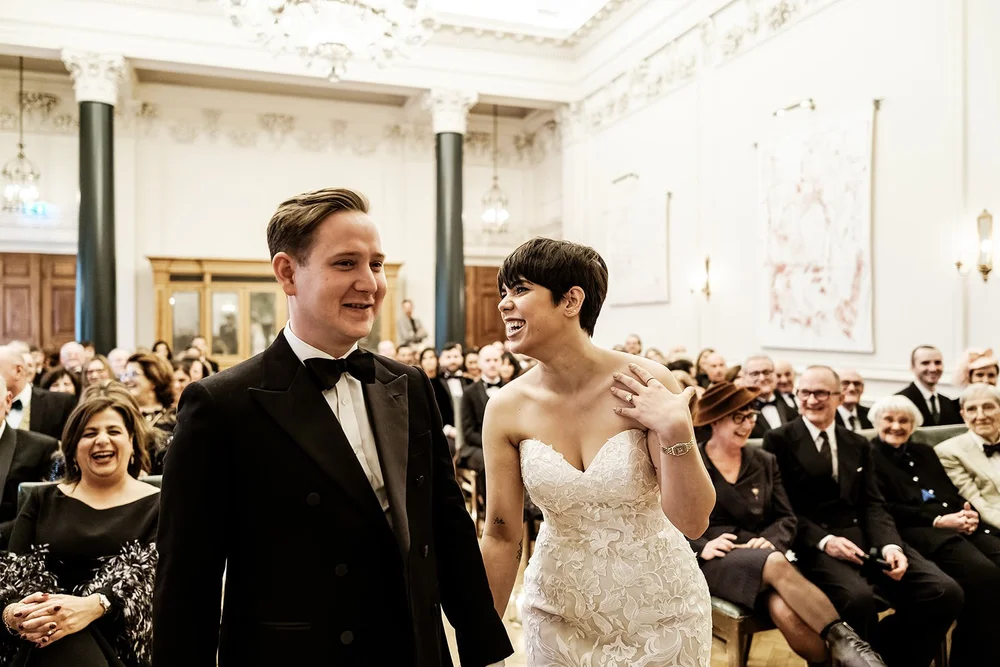 Jay and Spike&rsquo;s wedding ceremony in the Saloon at The Ned Hotel - 6