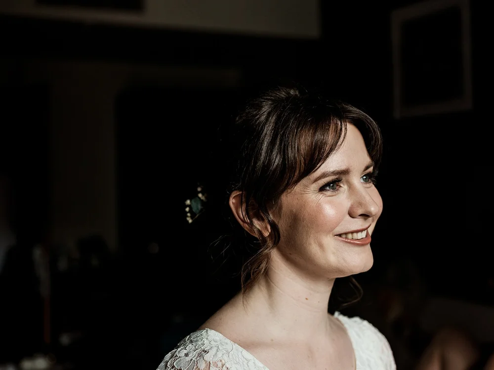 Roisin and Niall getting ready before their Screen on the Green wedding in Islington - 5