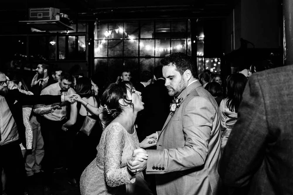 Dancing at Roisin and Niall&rsquo;s wedding reception at The Depot N7 in north London - 7