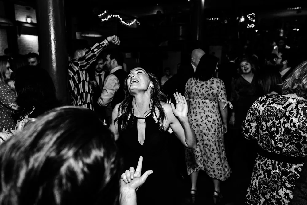 Dancing at Roisin and Niall&rsquo;s wedding reception at The Depot N7 in north London - 12