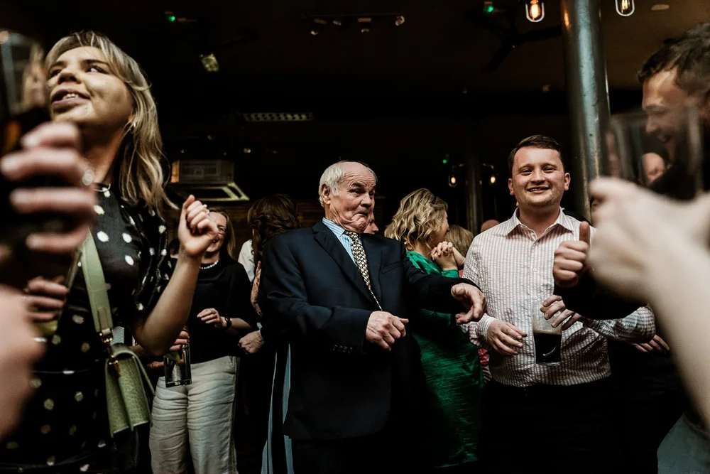 Dancing at Roisin and Niall&rsquo;s wedding reception at The Depot N7 in north London - 14