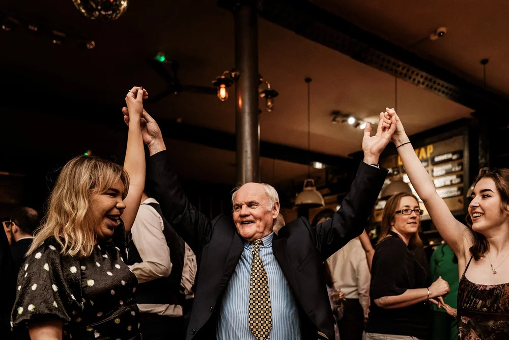 Dancing at Roisin and Niall&rsquo;s wedding reception at The Depot N7 in north London - 16