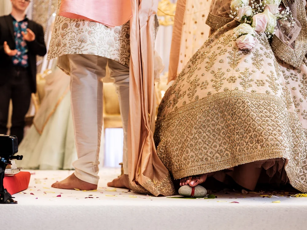 Hindu wedding ceremony in the mandap at Surrey National Golf Club - 2