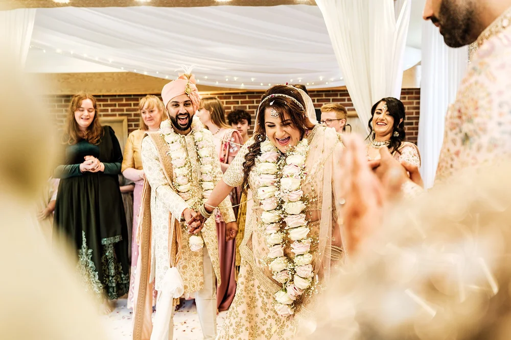Hindu wedding ceremony in the mandap at Surrey National Golf Club - 3