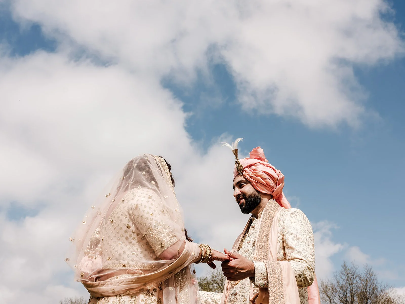 Tanya and Rajan during their Hindu wedding ceremony at Surrey National Golf Club