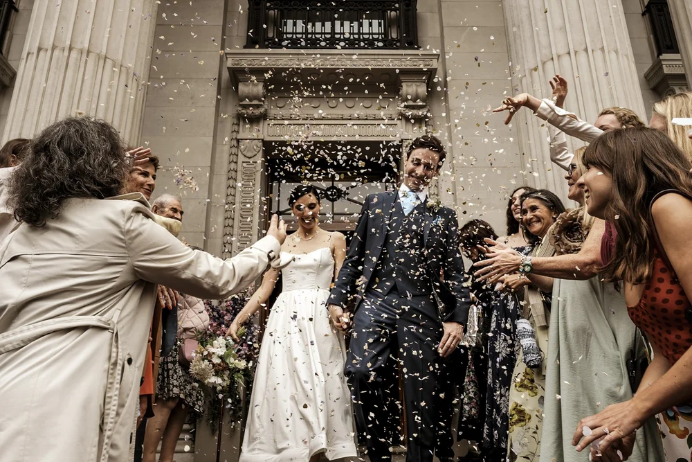 After the ceremony near Marylebone Town Hall, London wedding photography by Oliver Holder - 2