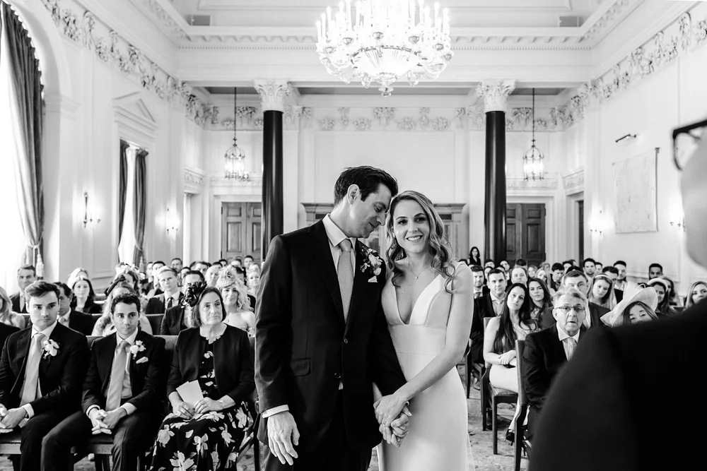 Emotional wedding ceremony moment at The Ned Hotel London