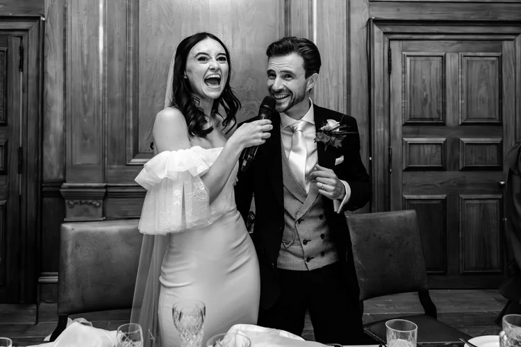 Wedding guests dancing energetically at The Ned Hotel
