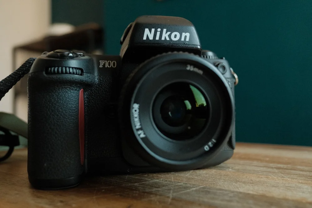 Nikon F100 35mm film camera used for wedding photography