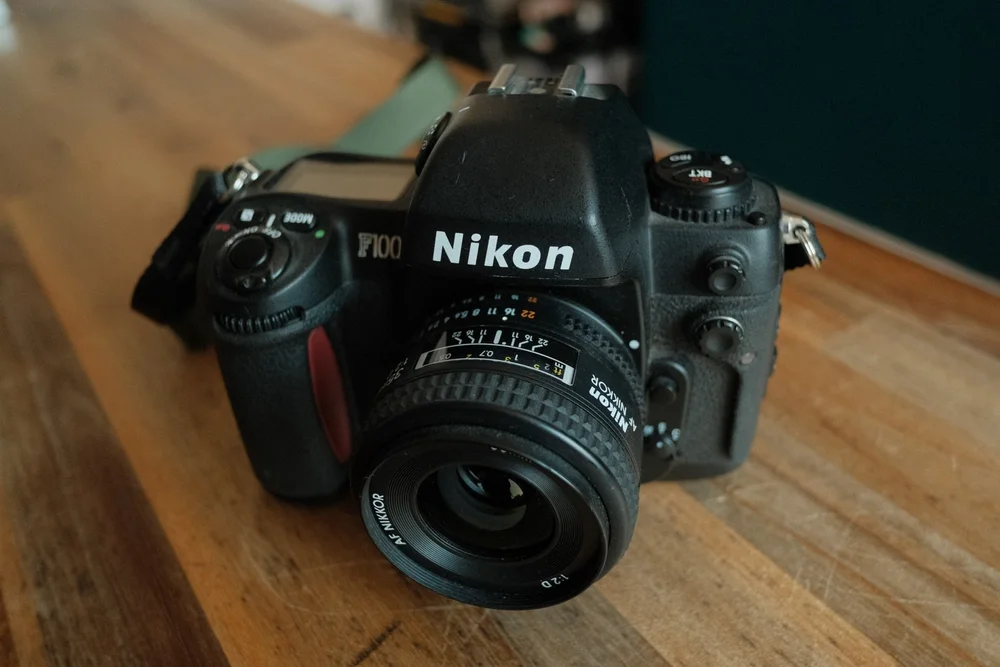 Nikon F100 35mm film camera with a 50mm lens