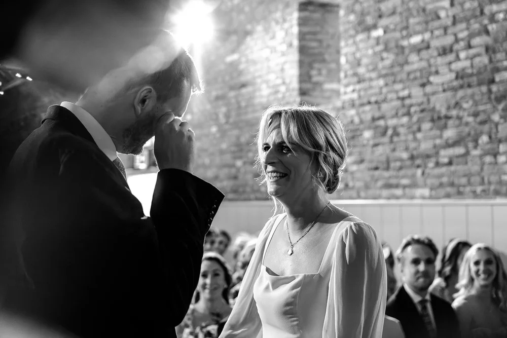 Wedding ceremony in the restored thatched barn at the Worstead Estate - 2