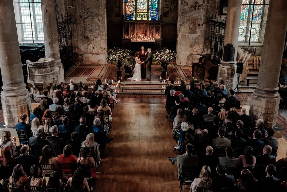 Sammy and Alex&rsquo;s ceremony in the main hall at The Mount Without, Bristol - 7