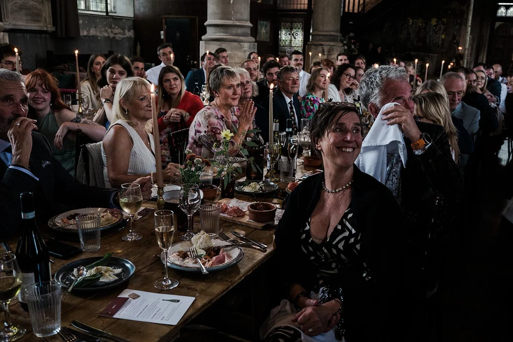 The wedding breakfast and speeches at The Mount Without, Bristol - 1