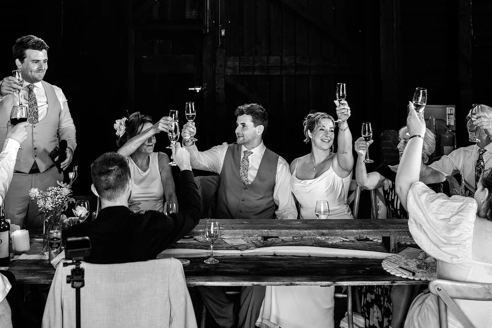 A toast raised at the top table at Elmley Nature Reserve