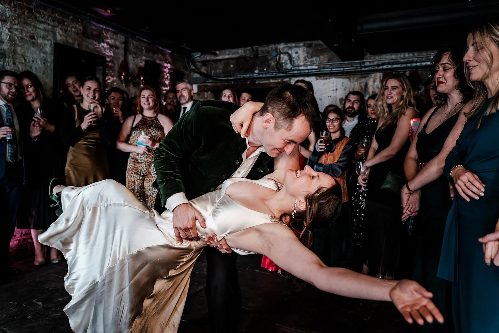 Candid evening moment at the Brunswick House wedding