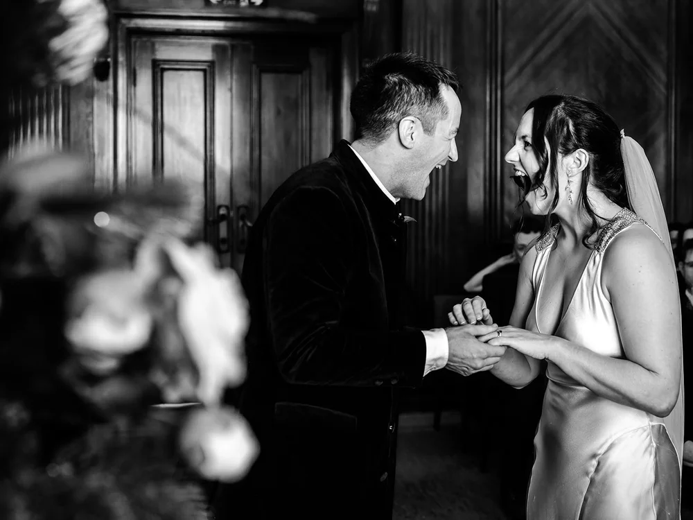 Wedding ceremony in the Westminster Room at Old Marylebone Town Hall - 4