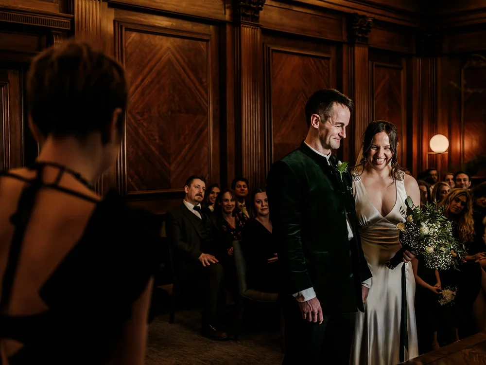 Wedding ceremony in the Westminster Room at Old Marylebone Town Hall - 3