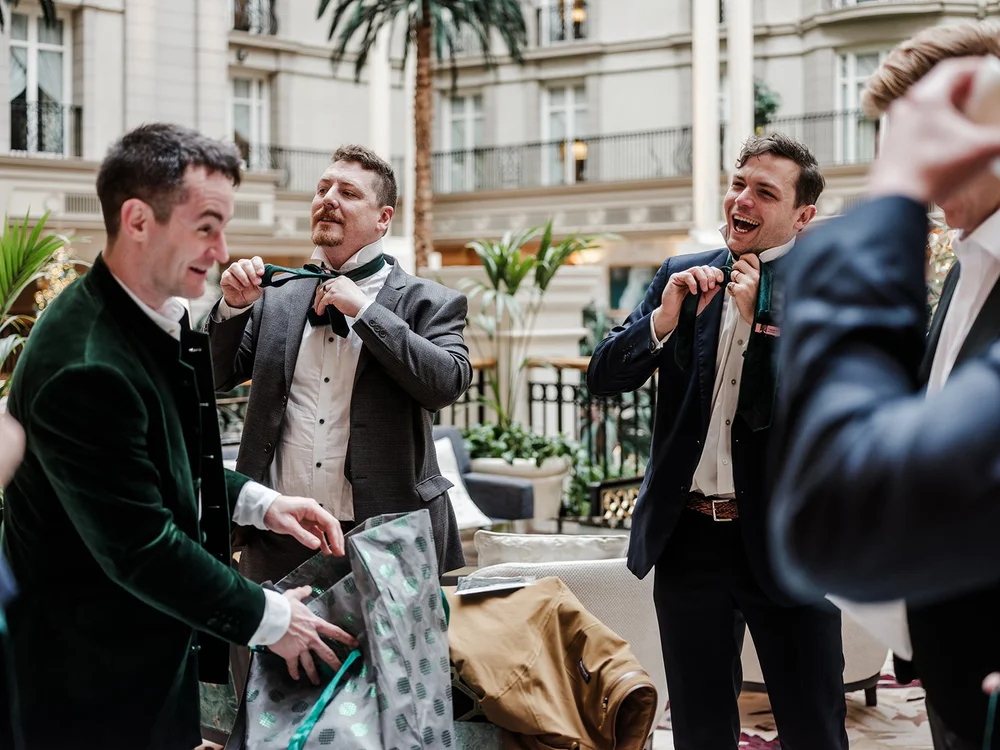 Getting ready at The Landmark Hotel before the Marylebone Town Hall wedding - 1