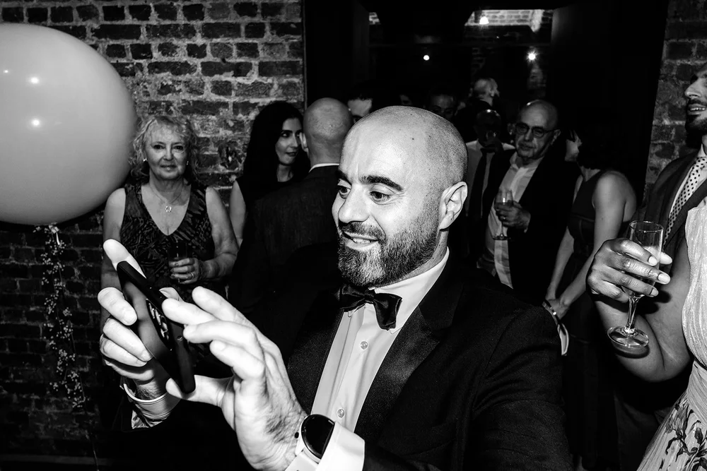 Guests celebrating at the RSA House wedding reception