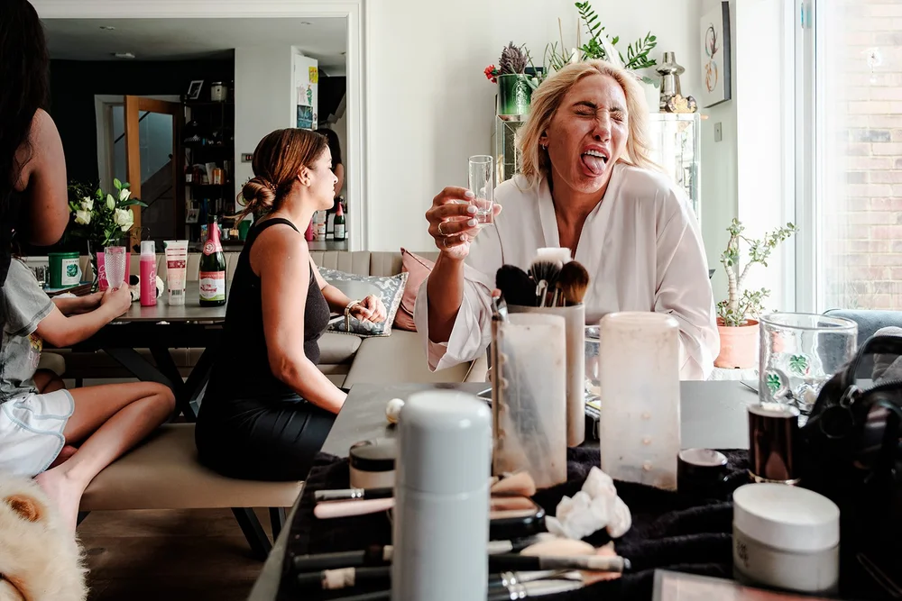 Morning preparations for Kate and Brendan's London wedding