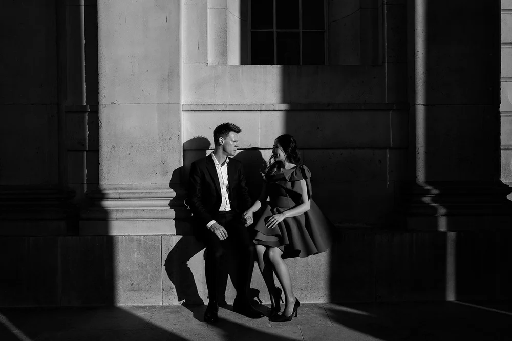 Warm candid portrait after an intimate UK proposal