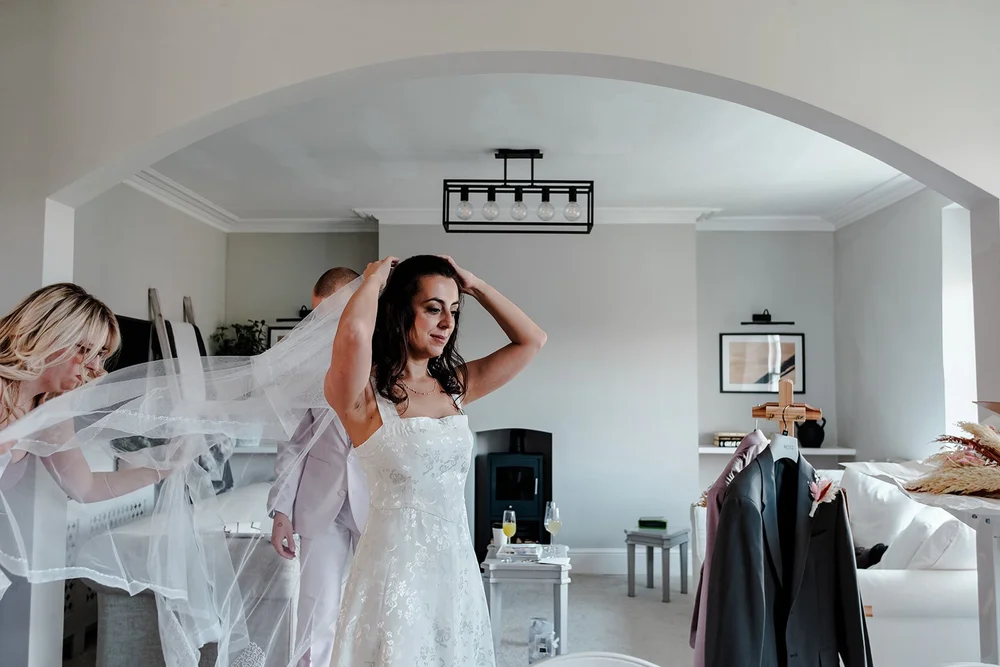 Olivia getting ready at an Airbnb in Clifton before her Mount Without wedding - 9
