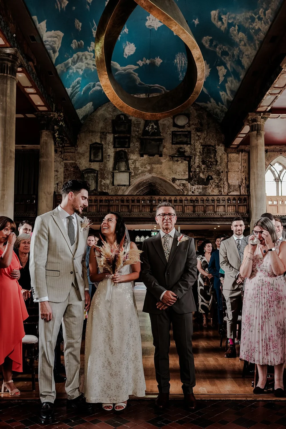 Olivia and Sam&rsquo;s wedding ceremony in the main hall at The Mount Without, Bristol - 1