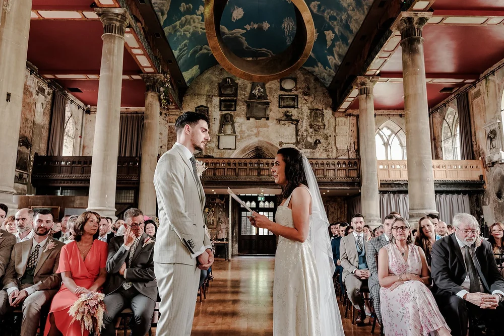 Olivia and Sam&rsquo;s wedding ceremony in the main hall at The Mount Without, Bristol - 6