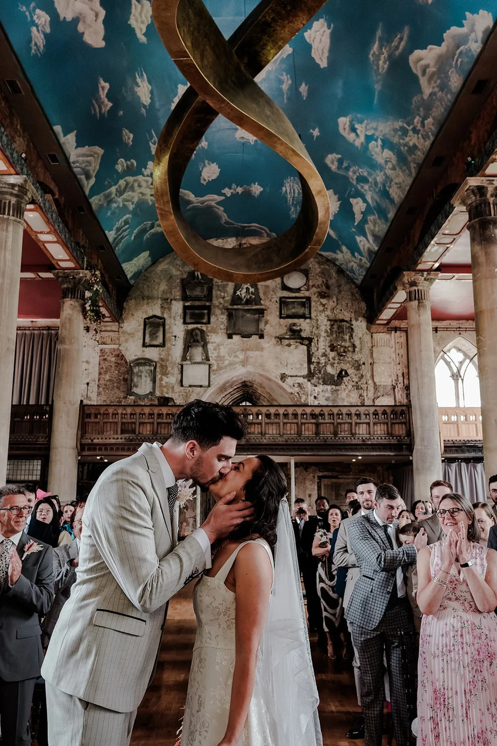 Olivia and Sam&rsquo;s wedding ceremony in the main hall at The Mount Without, Bristol - 10