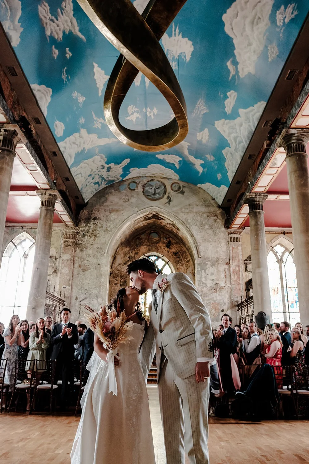 Olivia and Sam&rsquo;s wedding ceremony in the main hall at The Mount Without, Bristol - 12