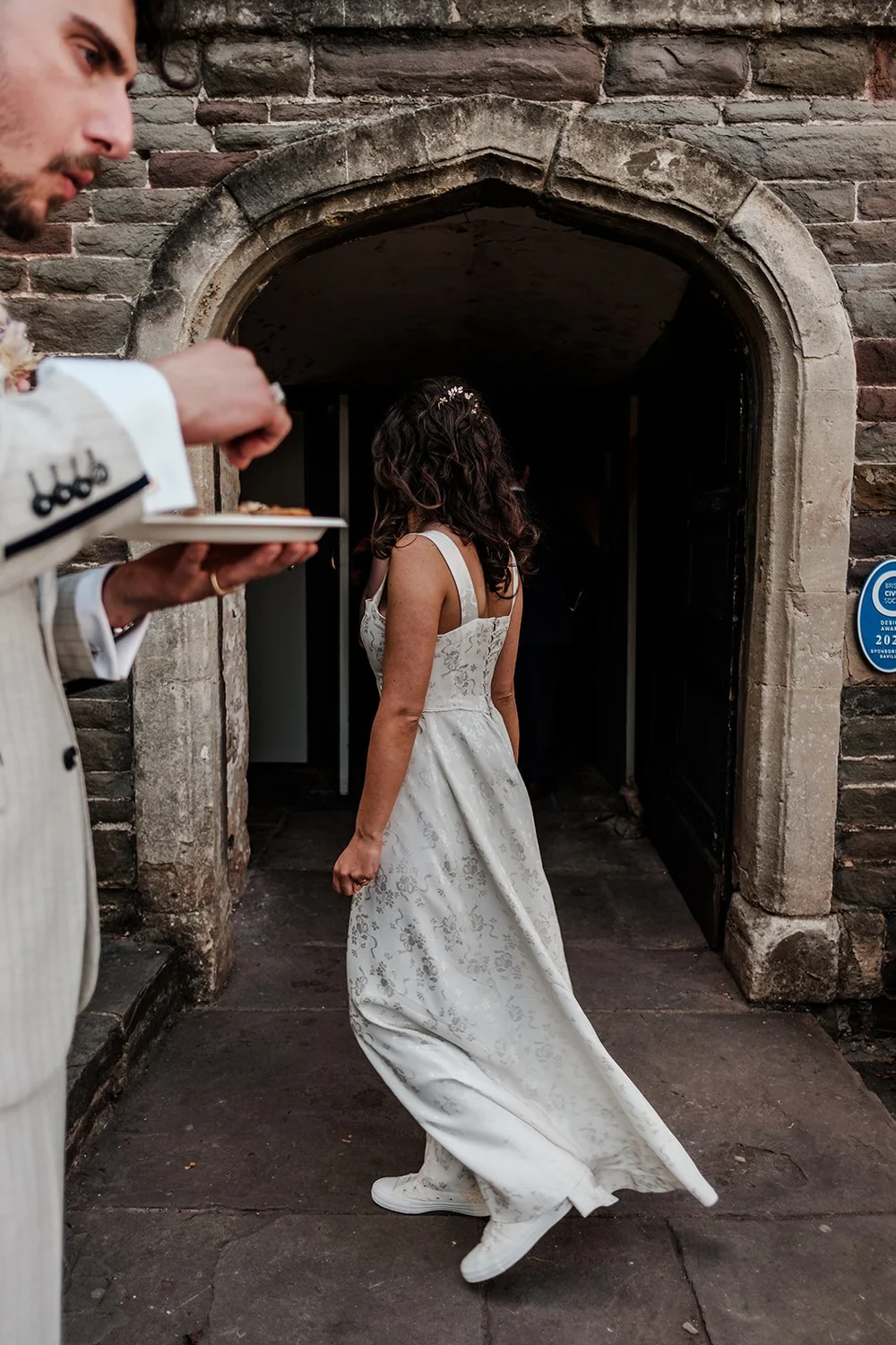 Couple portraits above Bristol after the ceremony at The Mount Without - 6
