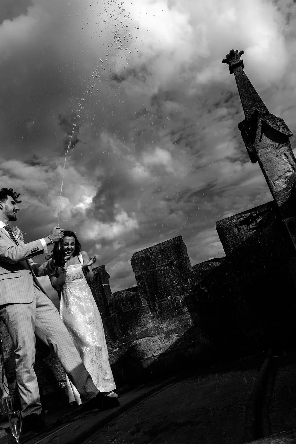 Couple portraits above Bristol after the ceremony at The Mount Without - 3