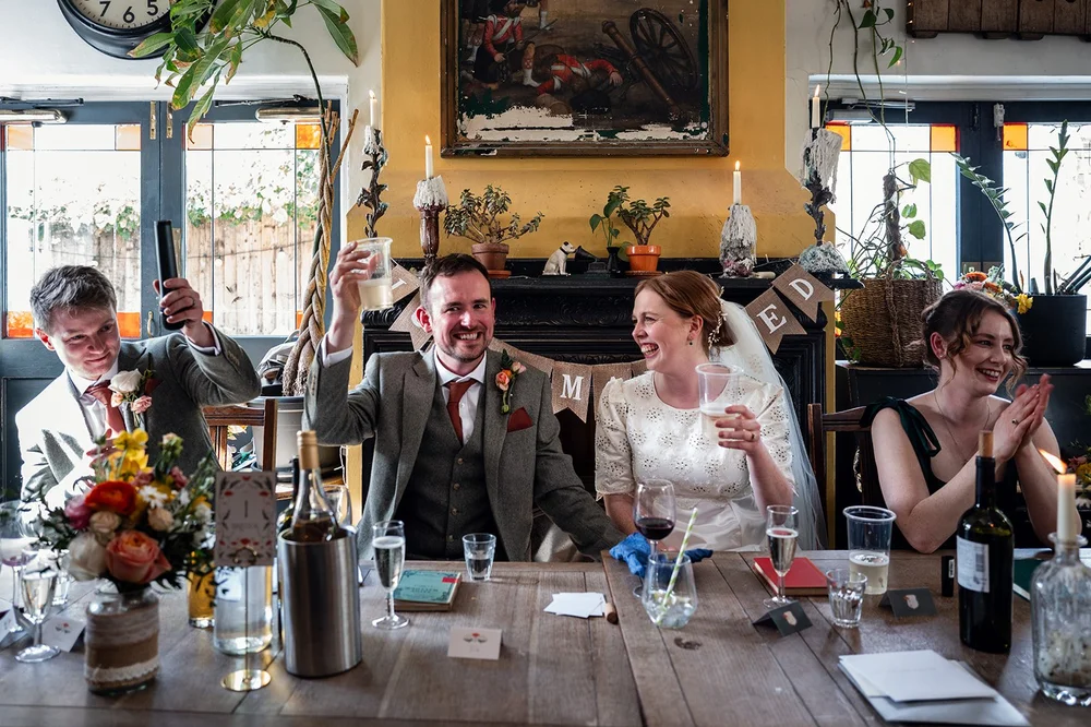 A toast during the speeches at the Alma Tavern, Clifton