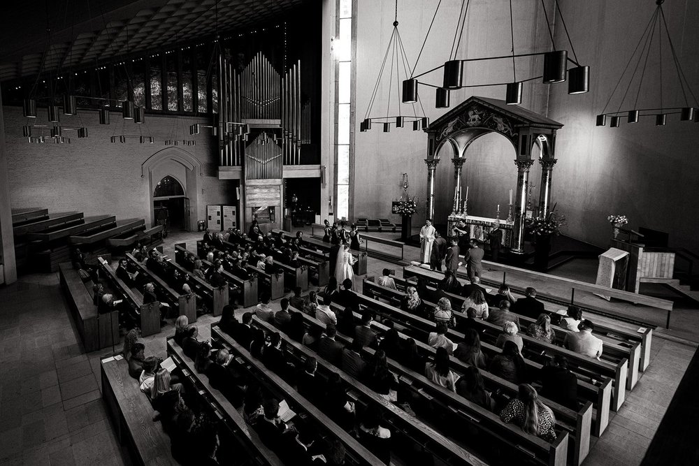The organ and canopy inside All Saints Church, Clifton, Bristol