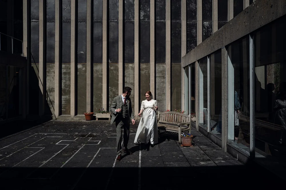 Portraits in the modernist architecture at All Saints Church, Clifton
